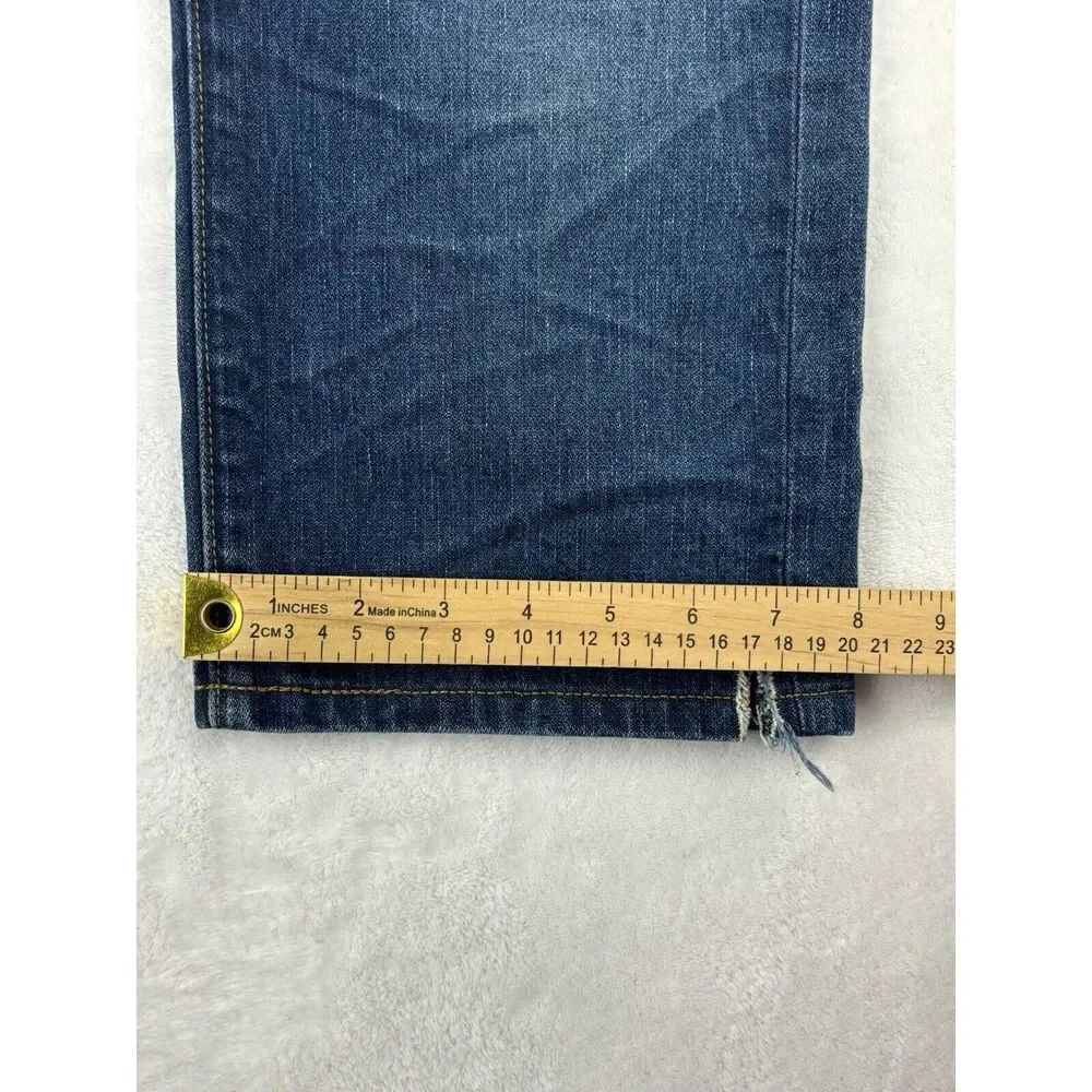 True Religion Jeans Men's Blue Geno Relaxed‎ Slim Jeans Split Hem Size 32